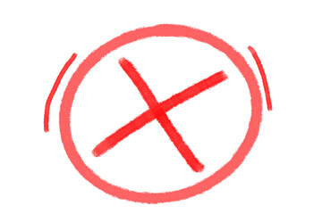 Obraz premium Hand Drawn Red Cross Marker on Transparent Background, Isolated Red X Sign, Doodle Cross Symbol PNG