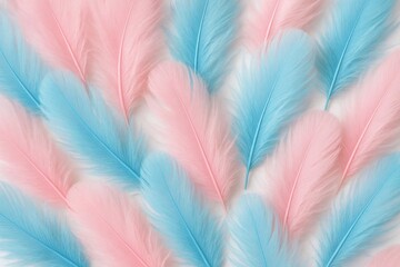 Fototapeta premium A symphony of pink and blue feathers in a harmonious pattern