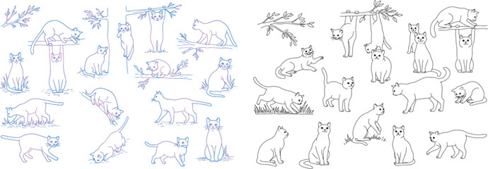 Whimsical Cat Sketches A Collection of Line Drawings