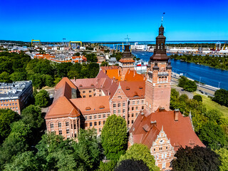 Obraz premium View of Szczecin in West Pomeranian Voivodeship, Poland
