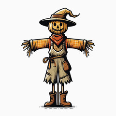 Obraz premium scarecrow vector image