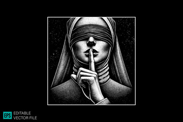 christianity tattoo ideas dark art scary creepy style tattoo illustration vector black and white background templates