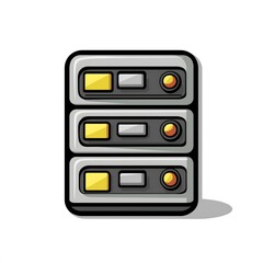 Fototapeta premium Realistic Server Rack Icon Graphic Computer Network Hardware Illustration