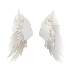 Fototapeta premium Realistic Angel Wings Vector – Isolated on Transparent Background