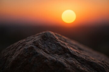A Tranquil Mountain Scape Under the Golden Glow of the Setting Sun
