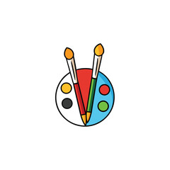 vector design of colorful paintbrushes in a cup wi