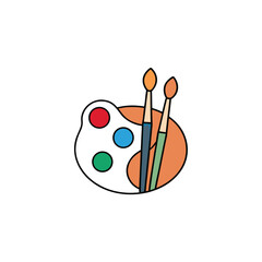 vector design of colorful paintbrushes in a cup wi