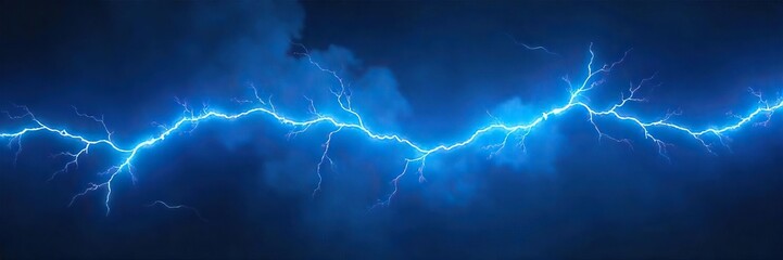 Vibrant Blue Electrical Discharge Dramatic Arc Across Dark Background, Perfect for Sci-Fi and Fantasy