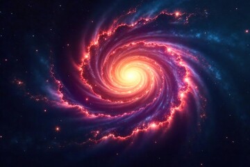 Close-up shot of a mesmerizing spiral galaxy, swirling nebulae creating a cosmic dance of light and color Perfect for science, astronomy, space, and design projects , twirl, cosmos