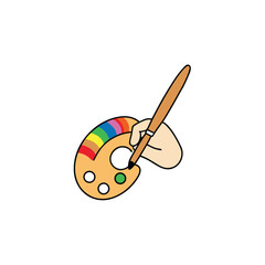 vector drawing of a painter s hand holding a brush