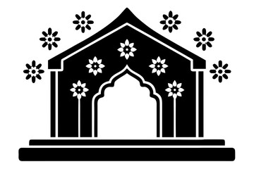 Decorative Floral Mandap Icon with Arched Entrance