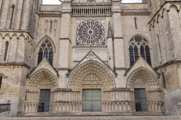 Gothic Architecture of Poitiers Cathedral Facade