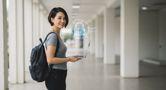 Secure Online Learning: Student with Digital Lock