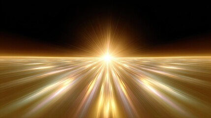 Obraz premium Radiant Sunrise with Light Beams and Glowing Horizon in Motion