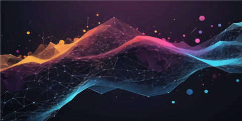 An abstract blue fractal background with a bright, starlit galaxy and cosmic nebula © nur