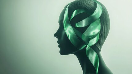 photo mental health awareness green ribbon