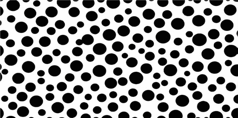 Seamless black and white polka dot pattern texture vector illustration