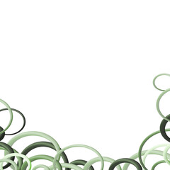 3D green floral frame