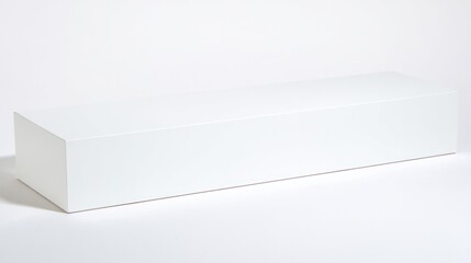 Fototapeta premium White rectangle object on smooth surface, showcasing modern minimal design