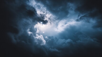 Epic skyscape with swirling storm clouds and dramatic contrast, showcasing raw atmospheric energy