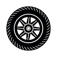 Fototapeta premium Wheel Art Minimalist Tire Vector