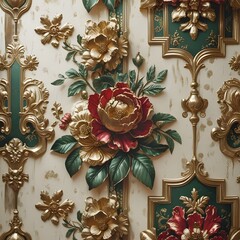 Bright luxury vintage wallpaper Generative AI 