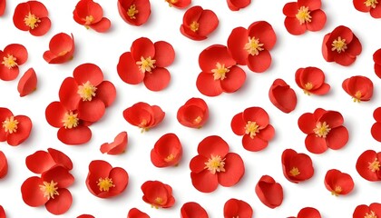 chaenomeles petals set against a white backdrop

