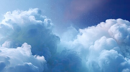 Naklejka premium Soft Blue and White Clouds in Serene Sky with Gentle Atmosphere