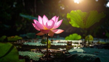 Elegant white magnolia flower in full bloom, its delicate petals glowing in the sunlight against a serene blue sky.