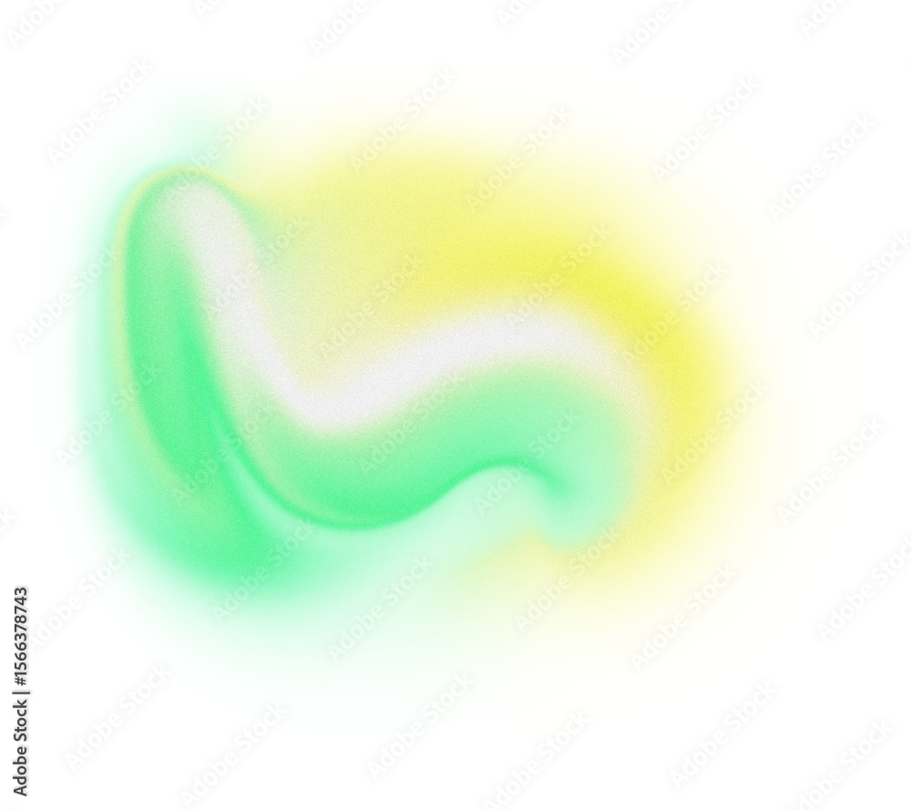 Poster Abstract background, yellow green glowing grainy gradient shape transparent background, banner poster header design, noise texture effect