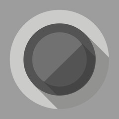 Abstract geometric circle with layered shades of gray and long shadow effect