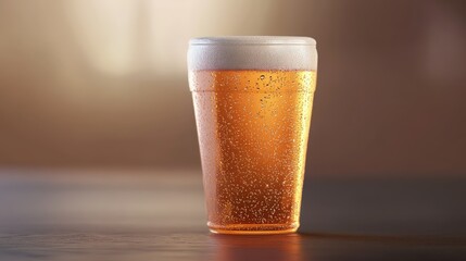 realistic beer plastic cup