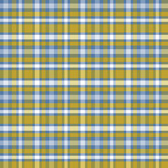 Classic Plaid Pattern with Gold, Blue, and White