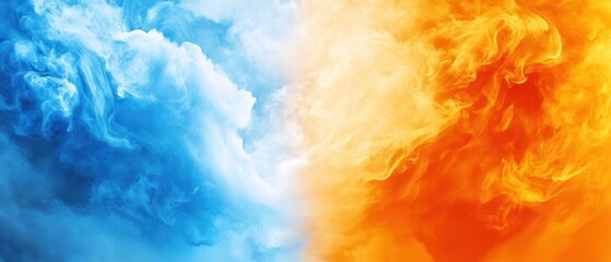 Abstract color contrast hot and cold