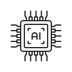 Artificial intelligence circuit line style. Machine learning design. Smart network digital technology. AI. Vector illustration