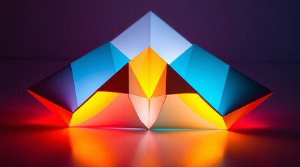 geometric, abstract, shapes, colorful, vibrant, modern, art, design, symmetry, reflection, light, shadow, angles, lines, structure, composition, balance, contemporary, creative, dynamic, vivid, bright