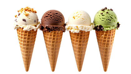 Ice Cream Cones: Four Flavors Display