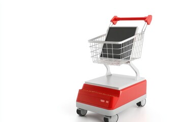 Ultra Hd Image of Userfriendly Checkout Isolated on White Background, Depth of Field