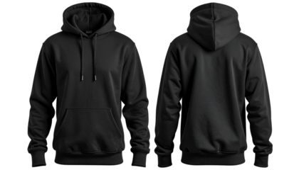 Black Hoodie : Front and Back View