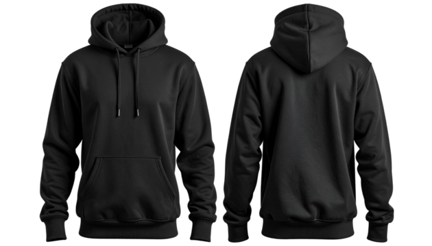 Black Hoodie : Front and Back View