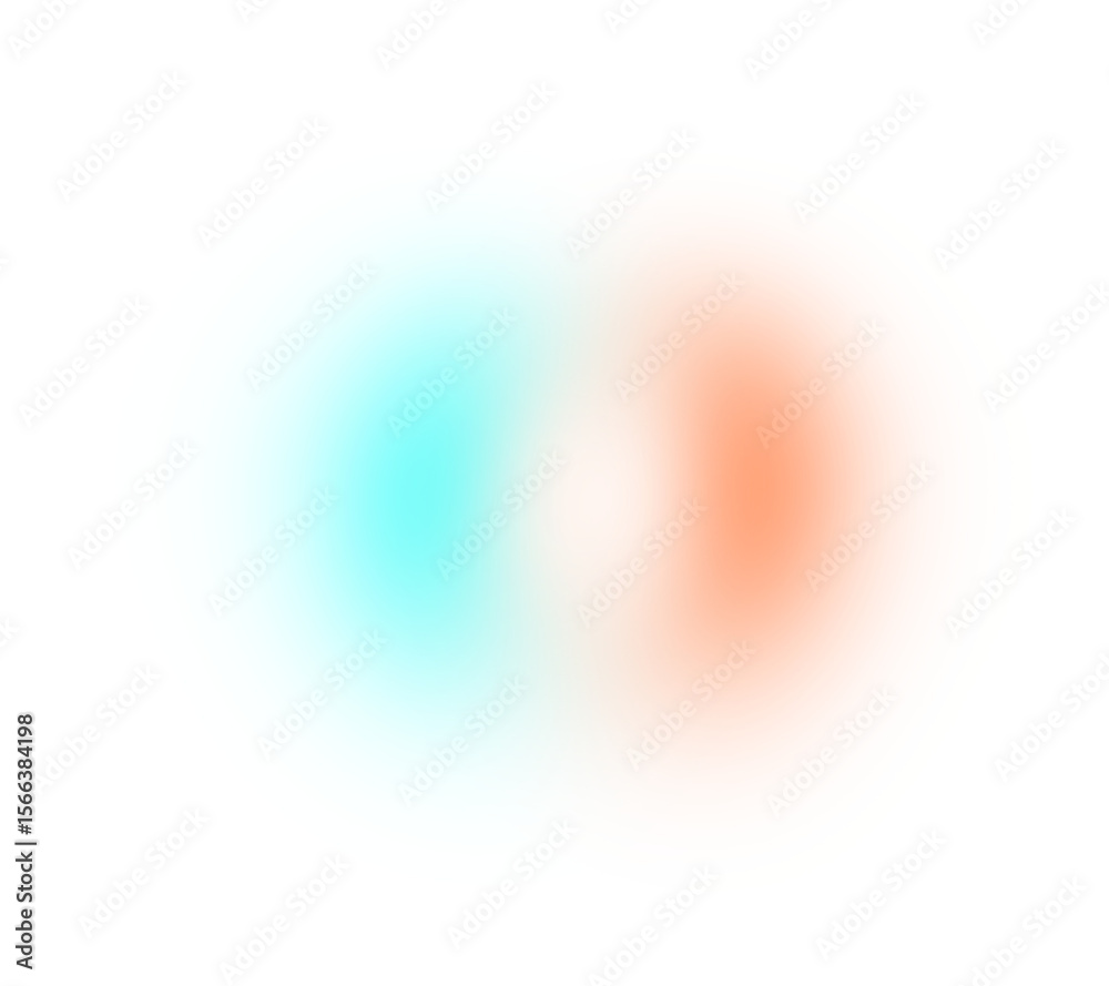 Poster Blue red white color grainy gradient shape transparent background. Abstract color gradient blur on transparent background. Vibrant grungy, noise texture effect