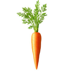 Freshly harvested carrot with vibrant greens on a transparent background for culinary inspiration, Carrot isolated on trransparent
