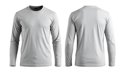 Heather Gray Long Sleeve T-Shirt Mockup
