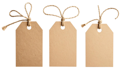 Blank Kraft Paper Gift Tags Mockup