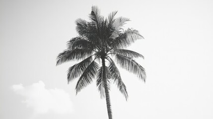 serene black and white palm tree