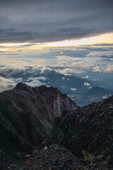 Mount Rinjani volcano, view from the Summit