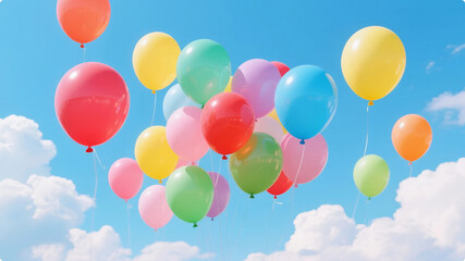Naklejka premium colorful balloons in the sky