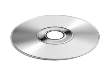 PNG Silver compact disc on white background reflecting light