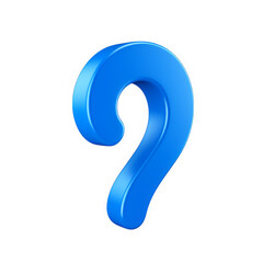 Naklejka premium 3D Blue Question Mark Icon on White Background