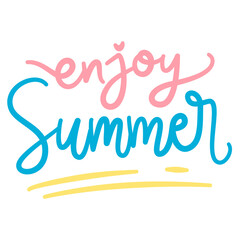 Enjoy Summer Handwritten Lettering Doodle
